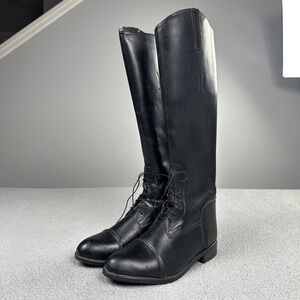 Devon-Aire Ladie Black Riding Field Boots 10.5R (Left) 11W (Right) Black Leather